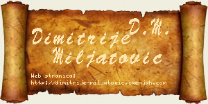 Dimitrije Miljatović vizit kartica